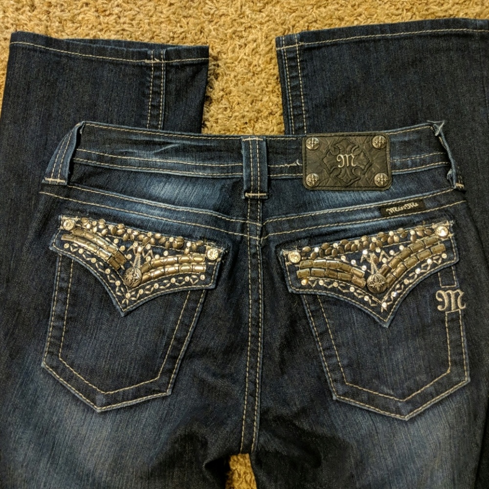 Women's MISS ME bootcut distressed denim dark jean - Picture 4 of 4